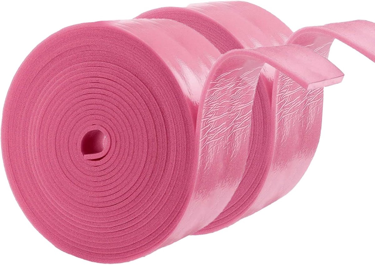 SnelShoppen - Pack van 2 Zelfklevende Randisolatieplaten 50 mm x 5 mm x 10 m voor Vloerisolatie en Wandisolatie, Roze, Ideaal voor Ondervloerverwarmin