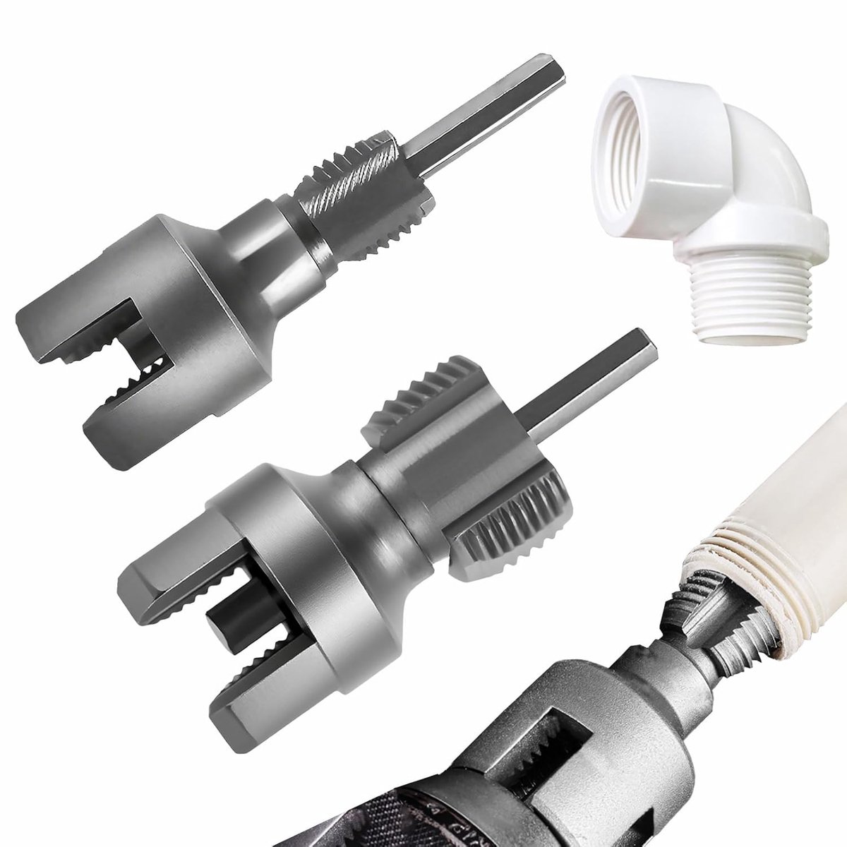 SnelShoppen - PVC Buizen Draad Snijder, 2 in 1 Binnen/Buiten Draad Snijder voor Elektrische Boormachines, Voor PVC/PPR Buizen, Nauwkeurige Lekvrije Dr