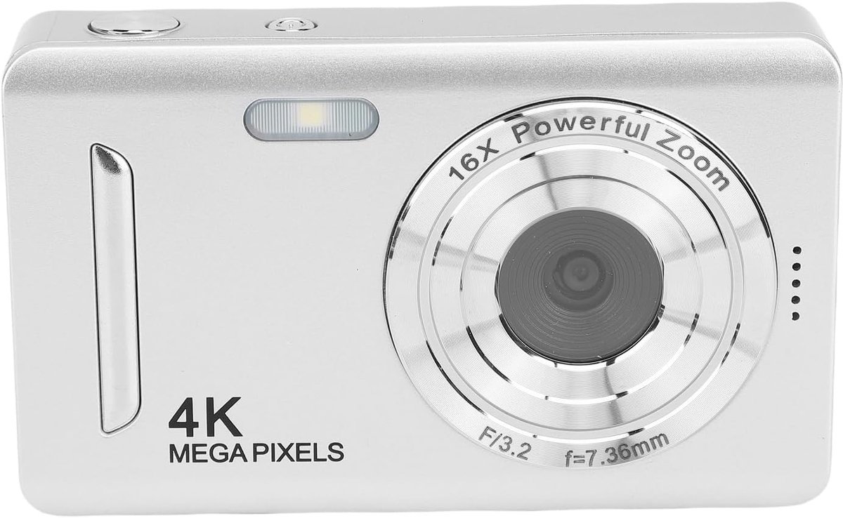 SnelShoppen - 4K Digitale Camera voor Fotografie, 64MP HD met 16x Zoom, Anti-Trilling, 2.4 Inch LCD Scherm, Auto Focus en Schoonheidsmodus voor Reis V