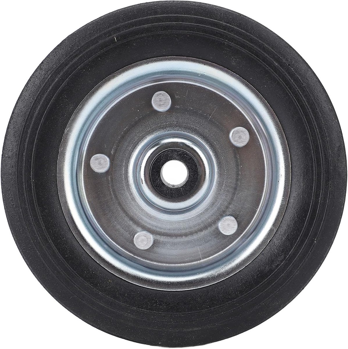 SnelShoppen - Trailerwiel 6 Inch Vervangingswiel voor RV Trailer Jacks, Hoge Sterkte Ijzer en Rubber Materiaal, Tot 1100 Pond Laadcapaciteit, Betrouwb