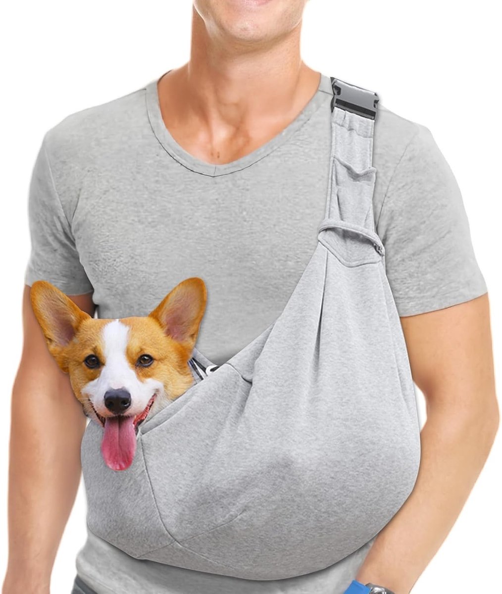 Draagtas voor Honden en Katten met Verstelbare Schouderband, Ideaal voor Uitstapjes en Reizen tot 7,5 kg (Grijs)