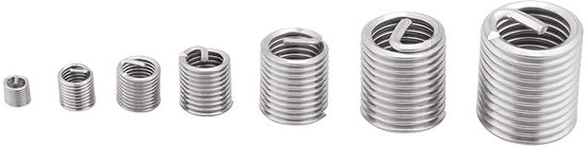 Complete Set van 60 Stuks Draadreparatie Kit voor M3 M4 M5 M6 M8 M10 M12 - Roestvrijstalen Helicoil Draad Inserts voor Schroefreparatie en Draadherstel