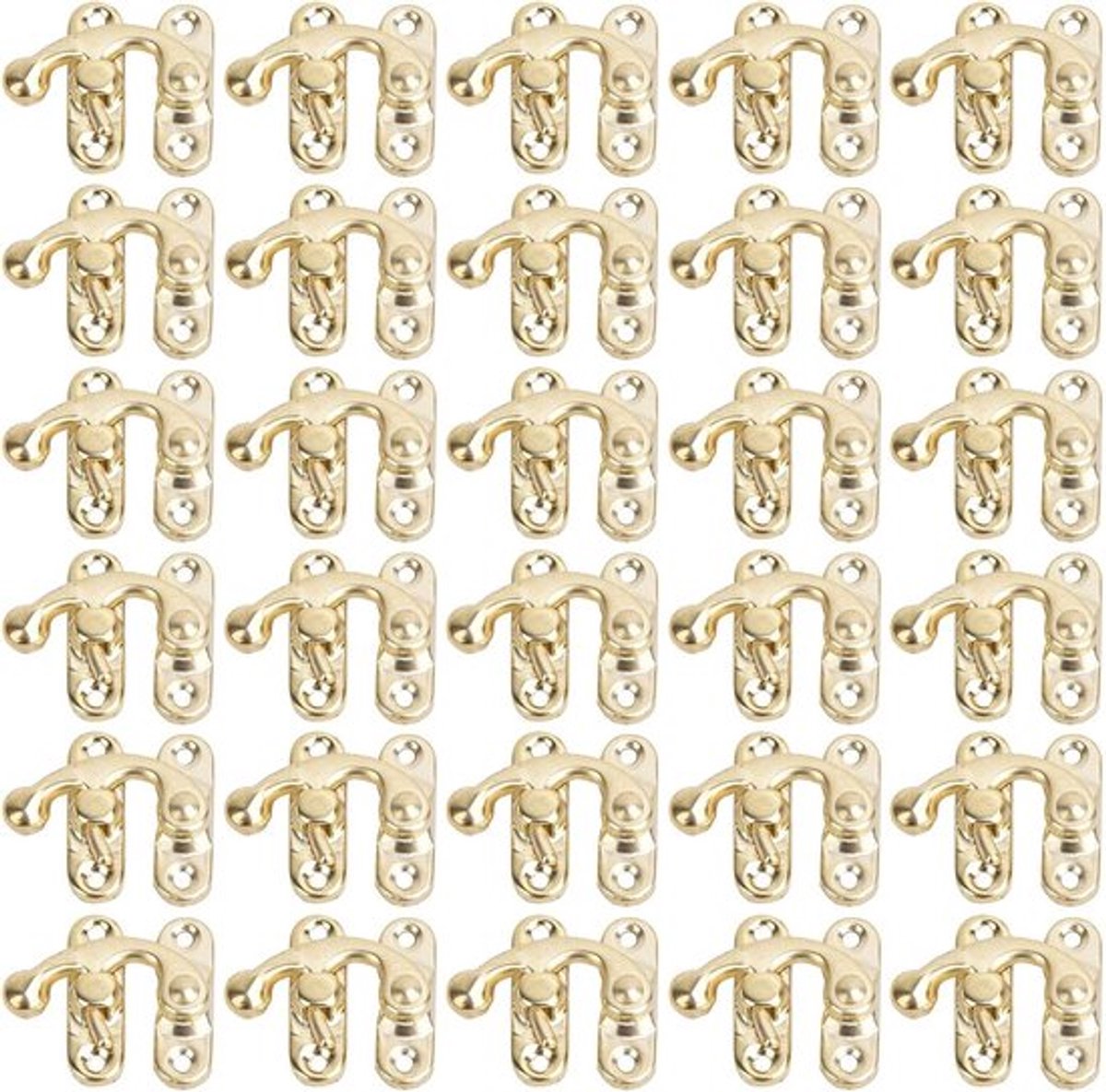 Antieke Vintage Sluiting 30 Stuks - Retro IJzeren Hasp Haak voor Sieraden en Cadeau Dozen - 3,2 x 2,8 cm