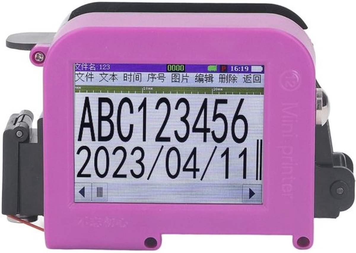 Draagbare inkjetprinter - Inkjetcoderingsmachine - LED-touchscreen - Compact formaat - Veelzijdig gebruik - Ideaal voor thuis en op kantoor