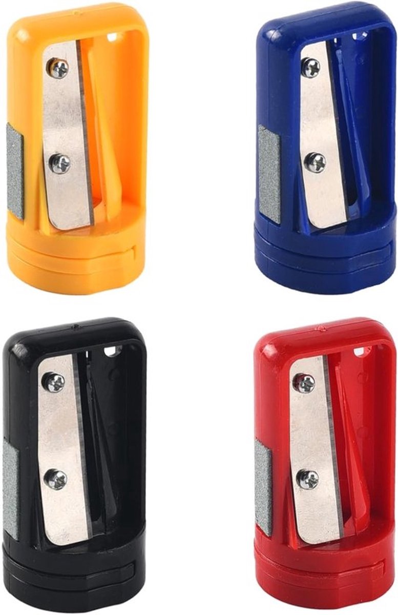 Houten Potloodslijper voor Houtbewerking - Set van 4 Kleurrijke Slijpers voor Precisiewerk