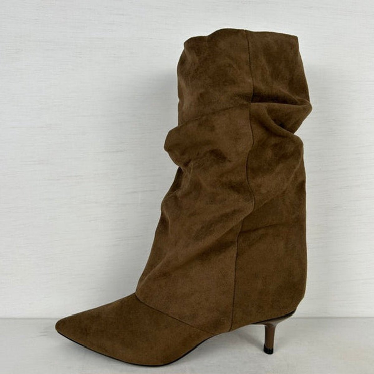 Slouchy laarzen met naaldhakje khaki Khaki / 37