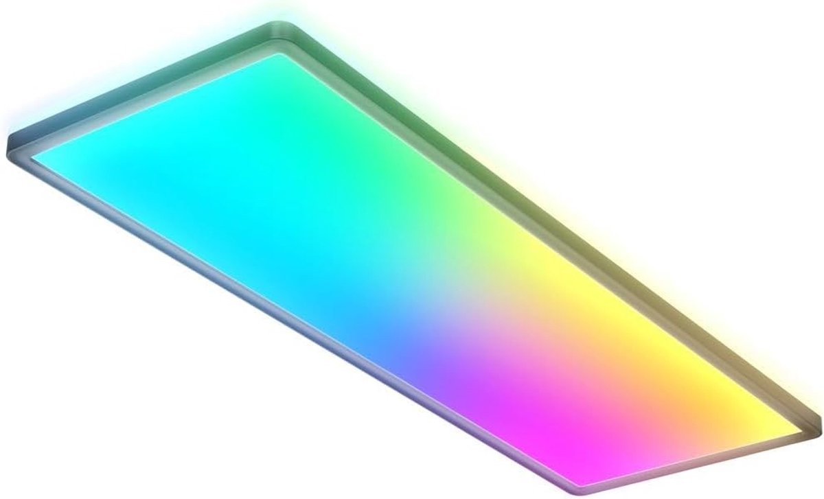 RGB LED Plafondlamp - Zwart - 580 x 200 x 30 mm - Ultra Flat met Kleurwissel en Afstandsbediening - Voor Woonkamer, Slaapkamer, Hal