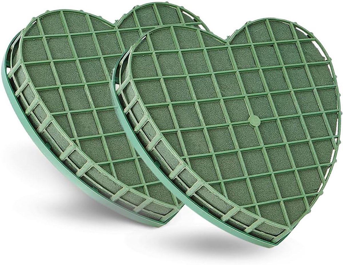 SnelShoppen - Pack van 2 Hartvormige Bloemschuim voor Verse Bloemen - Duurzaam Wateropslag Foam voor Bruiloft, Verjaardag, Decoratie, 20 x 21 cm
