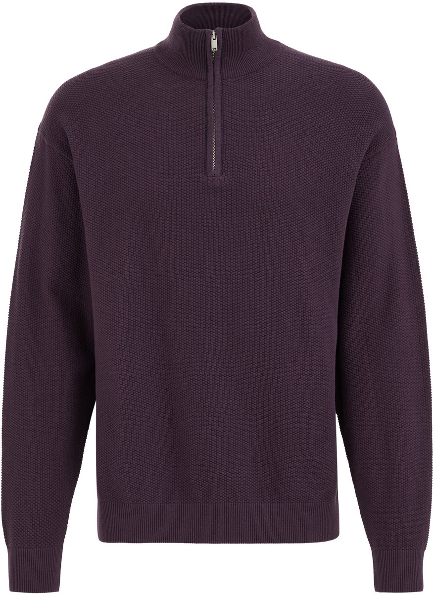 WE Fashion Heren regular fit trui met quarter-zip