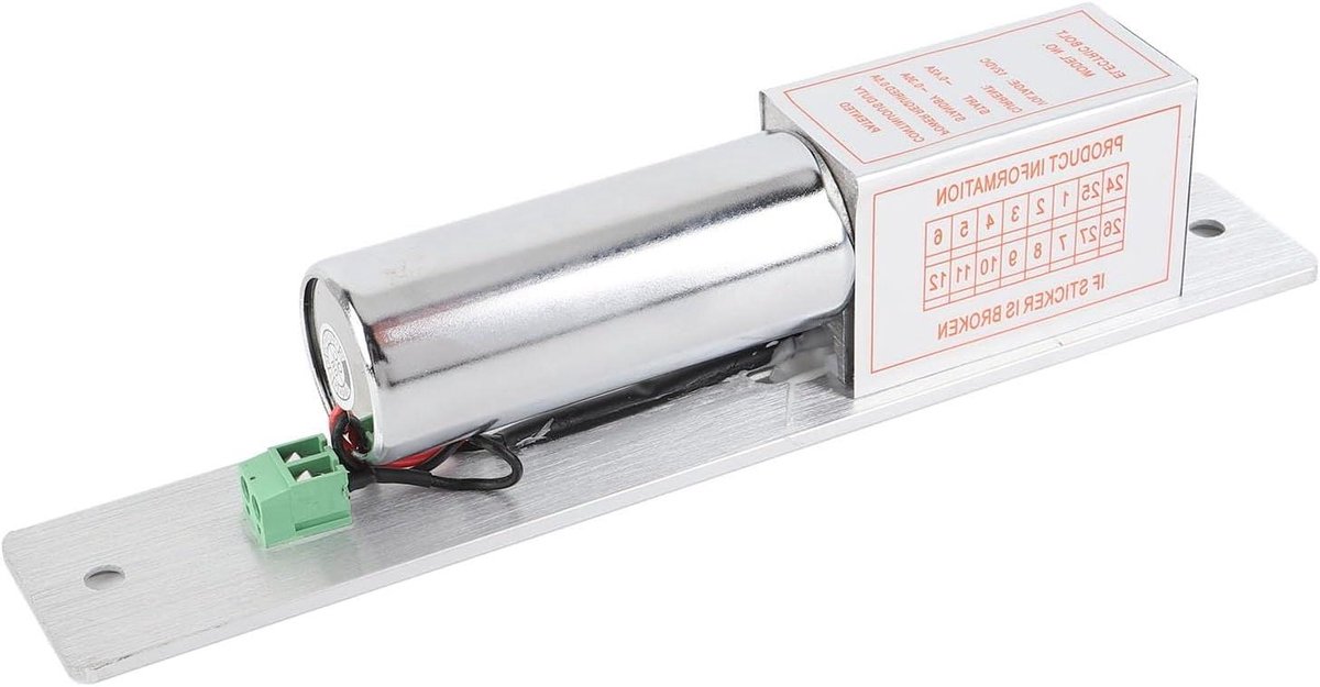 Elektrisch Nachtslot - Magnetisch Grendelslot - Deuren Beveiligen - Roestvrij Staal Aluminiumlegering - 23 x 8 x 4 cm - Zilver