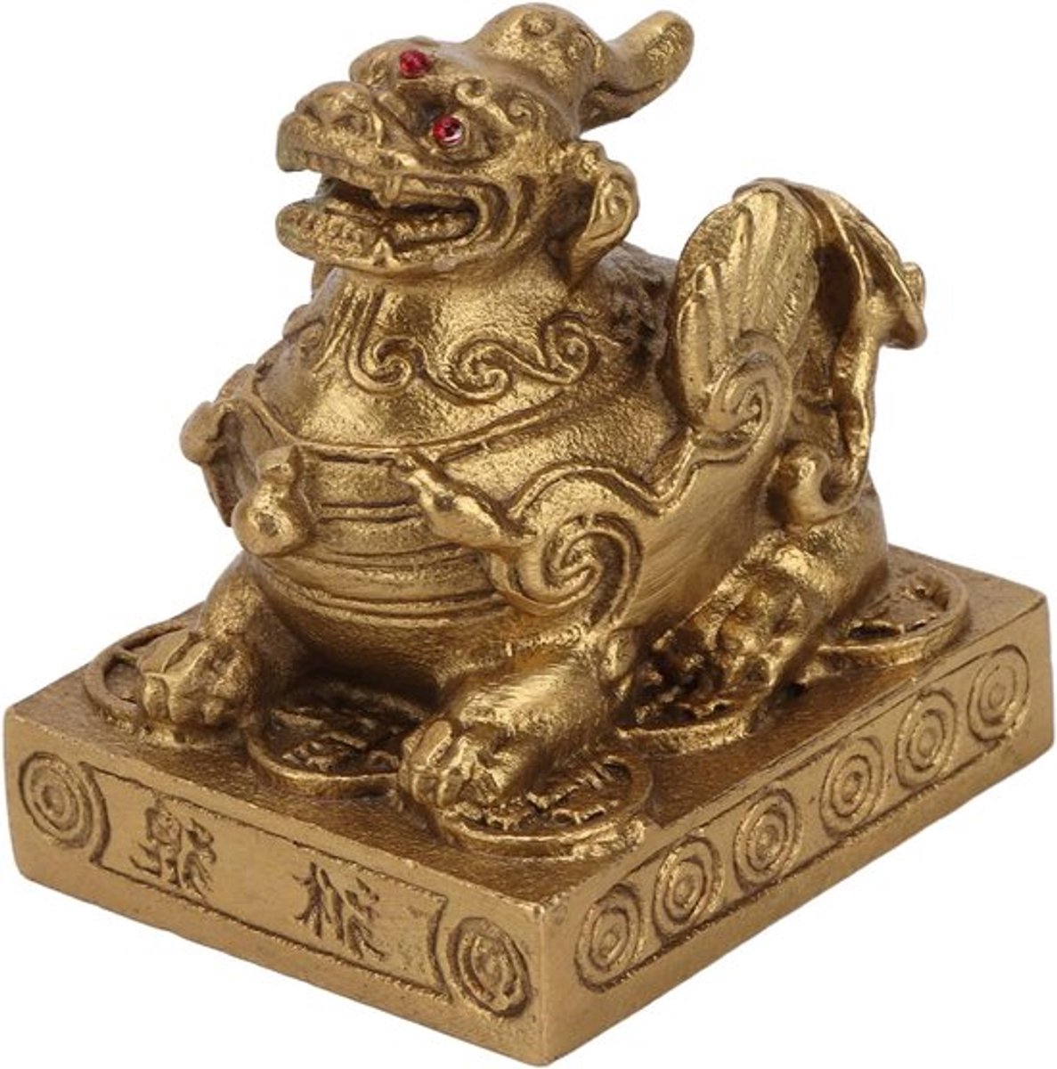 Koperkleurig Beeldje van Dappere Troepen, Feng Shui Pixiu Beeldje voor Thuisdecoratie en Sprookjestuin, Geluk en Bescherming