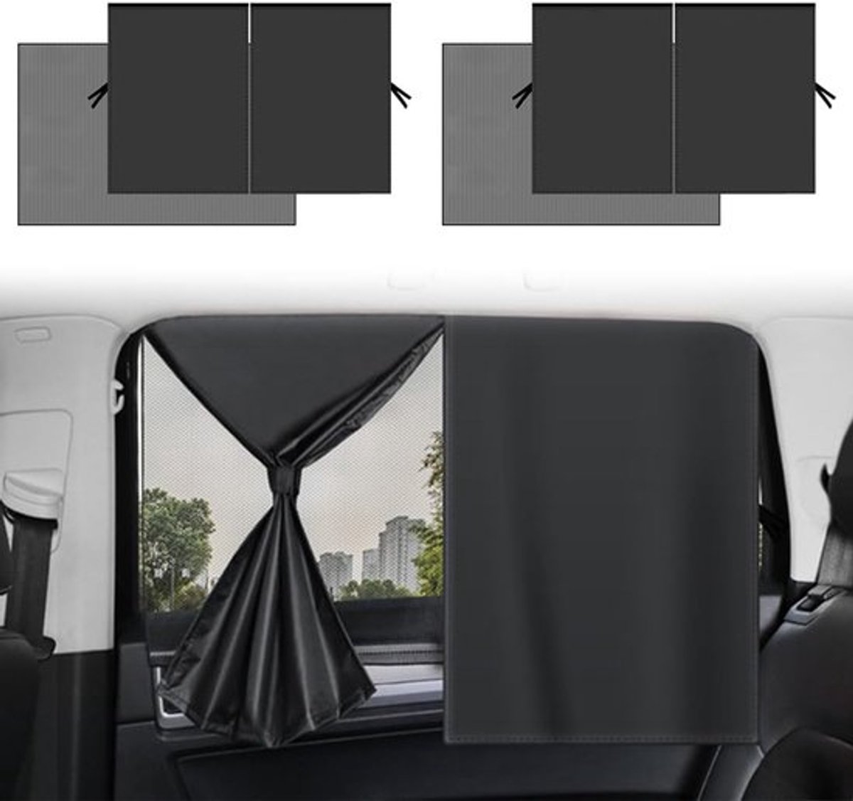 Dubbelzijdige Zonnebescherming voor Auto met Magnetische Bevestiging - UV- en Warmtebescherming voor Raamgordijnen, Geschikt voor Zijkanten van Auto's, Ideaal voor Baby's en Kinderen