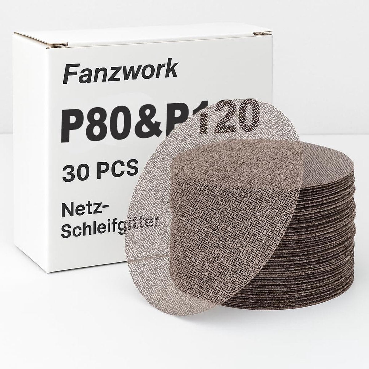 SnelShoppen - 30 Stuks Mesh Schuurdiscs 150mm - 15 x P80 en 15 x P120 Korrel - Voor Orbitalen Schuurmachines - Stofvrij Schuren - Hout, Metaal, Kunsts