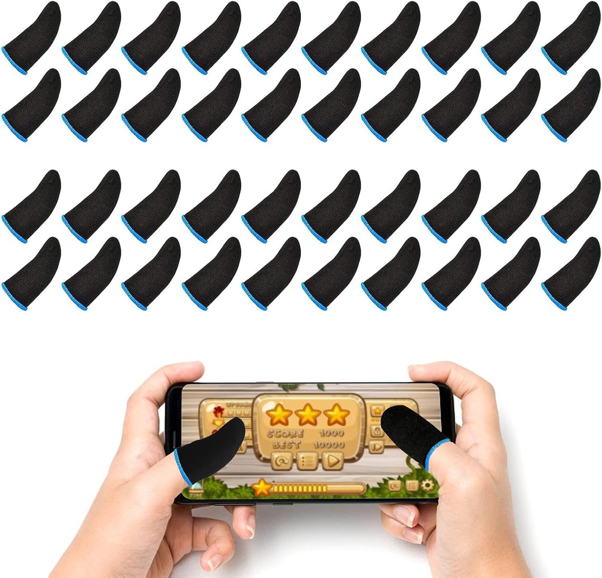 SnelShoppen - 40 Stuks Mobiele Game Vinger Mouwen - Touchscreen Controller Hoesje voor Gaming - Duim Mouwen voor Elke Game en Mobiele Apparatuur - Ade