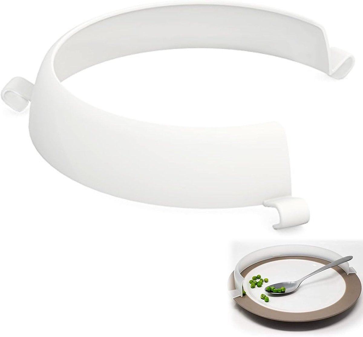 SnelShoppen - Clip On Lekpreventie, Eten Clip-On Tuit, Voedselhulp, Voedselbescherming, Bordrand Verhoger, Plate Edge Raising, Keukenaccessoire