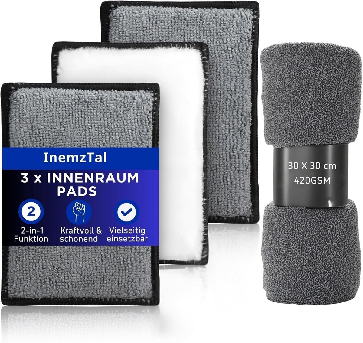 Auto Interieur Scrubpads Set - Wit - Scrub Pads Set - Voor Diepe Reiniging van Bekleding en Kunststof