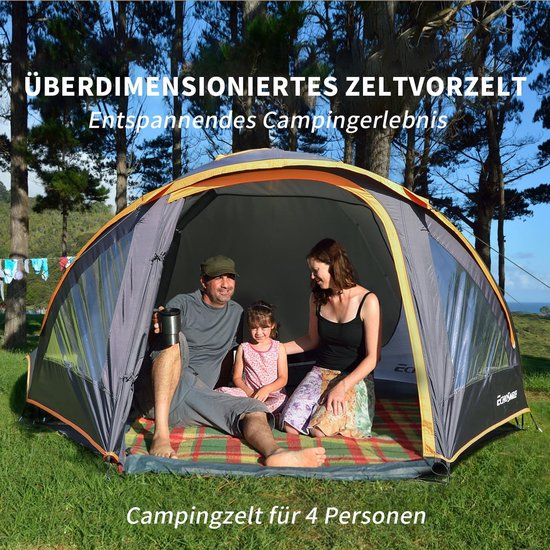 Campingtent voor 4 personen - Waterdicht, 3-4 seizoenen, Ideaal voor Festivals en Avonturen van Merkloos — afbeelding 5