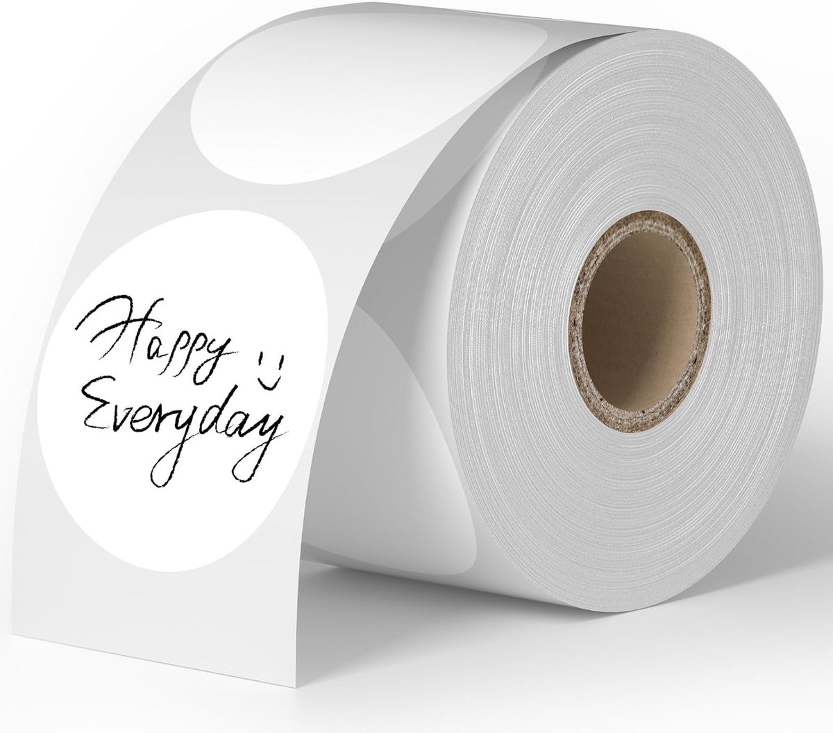 SnelShoppen - Pack van 750 Stuks 2 Inch Ronde Labels 50mm Zelfklevende Cirkel Thermische Directe Labels Rol voor DIY, Logo Ontwerp, Kantoor, Retail, T