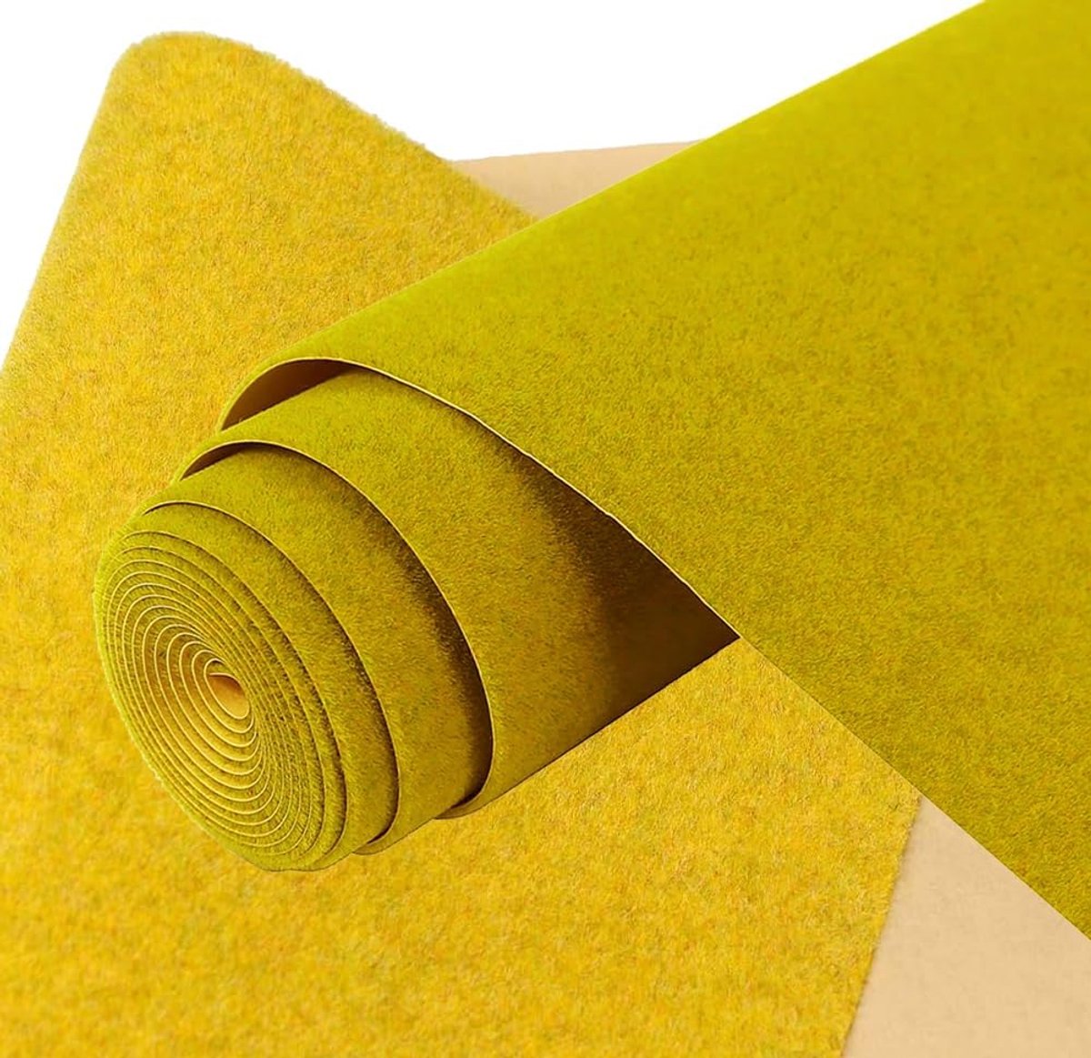 SnelShoppen - Kunstgrasmat 100x41cm, Kunstgras voor Modelspoor, Nylon Vlokt Gazon Tapijt voor Landschapsmodellering, Snijbaar (Geel D)