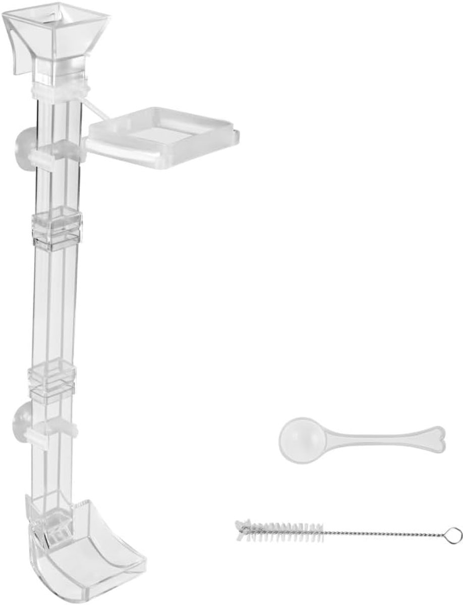 SnelShoppen - Aquarium Voeder Set, 1 Stuk Acrylaat Garnalen Voeder met Voeder Ring, Voeder Schep en Schoonmaak Borstel, Voederbuis voor Aquarium Visse