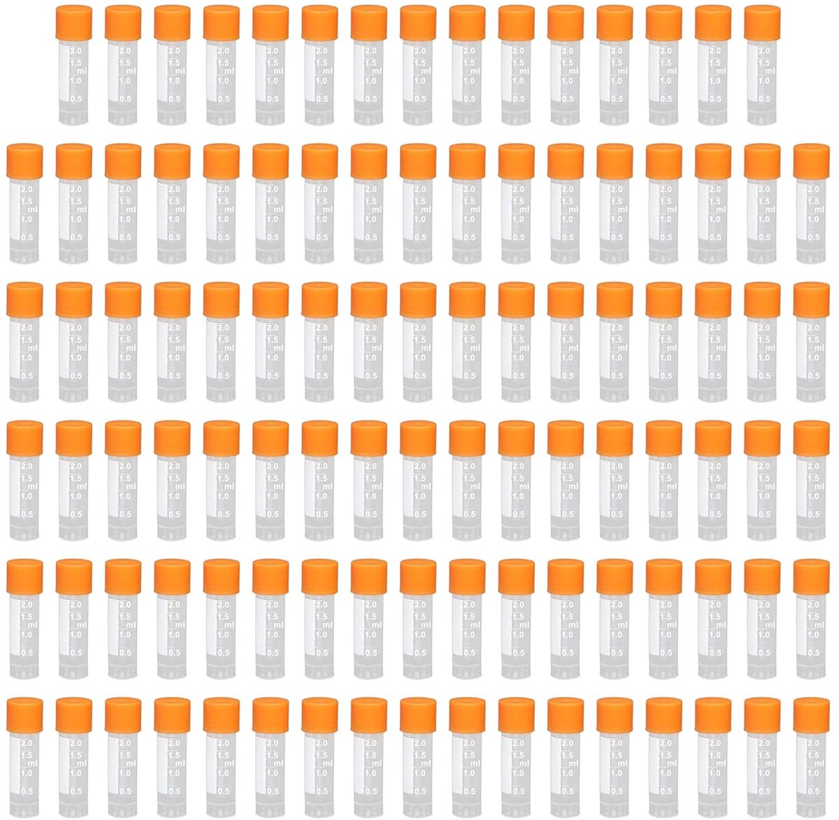 Centrifugebuizen 3ml - Oranje kunststof met schroefdop - Lekvrije afdichting - Ideaal voor laboratoriummonsters - ShopVlot