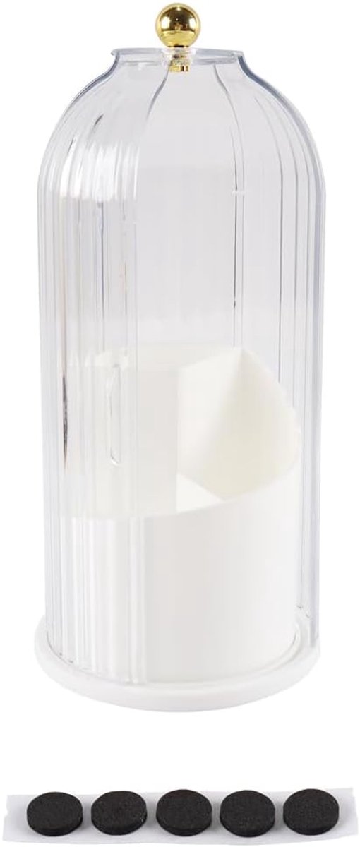 SnelShoppen - 360 Graden Draaibare Make-up Borstel Houder met Stofdichte Deksel, Transparante Cosmetica Organizer voor Borstels, Lippenstiften, Eyelin