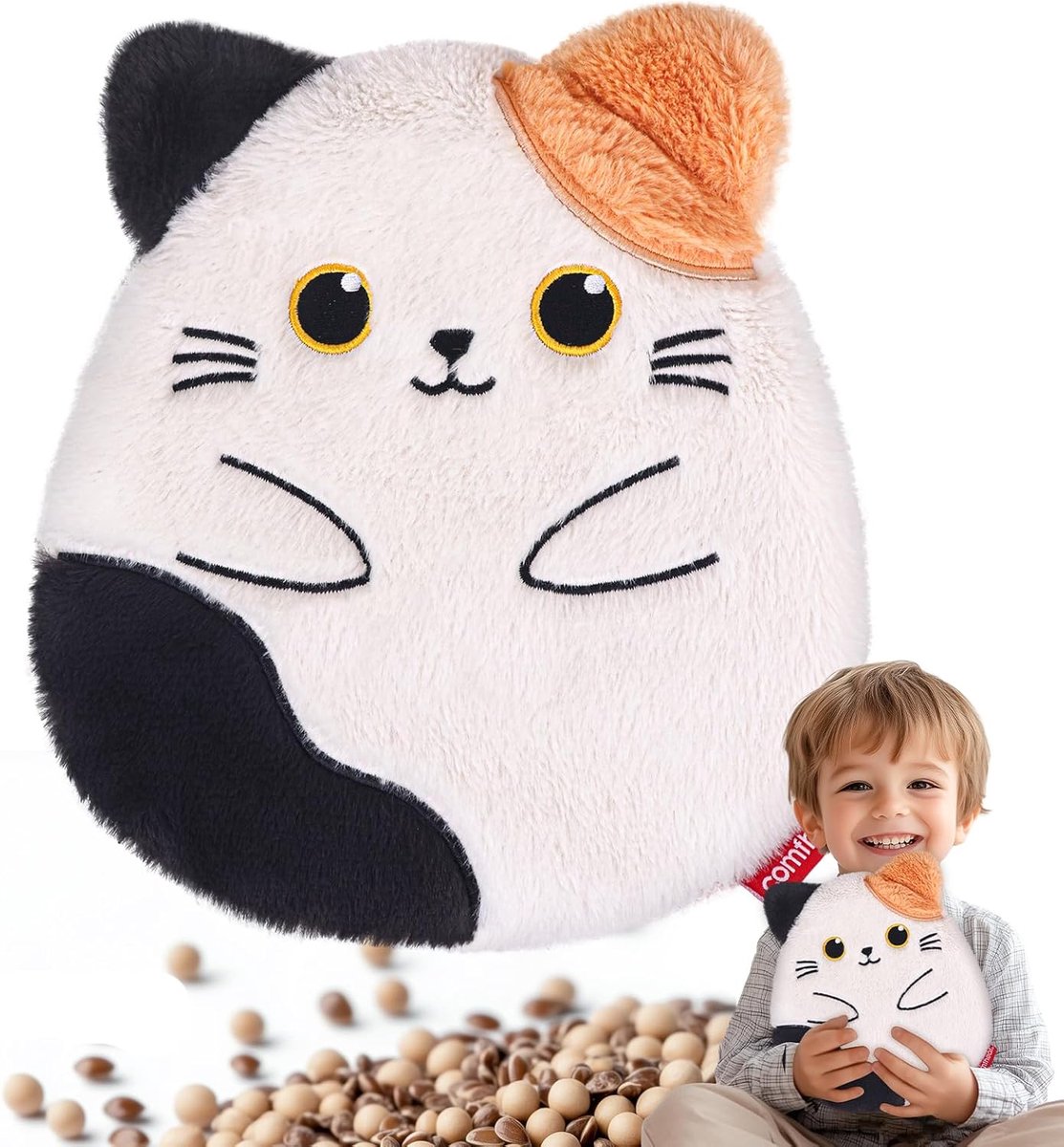 Microwave Heating Pad for Pain Relief, Unurged Microwave Heating Pads Animals Plush Cat Heating Pad for Cramps, Neck - ShopVlot