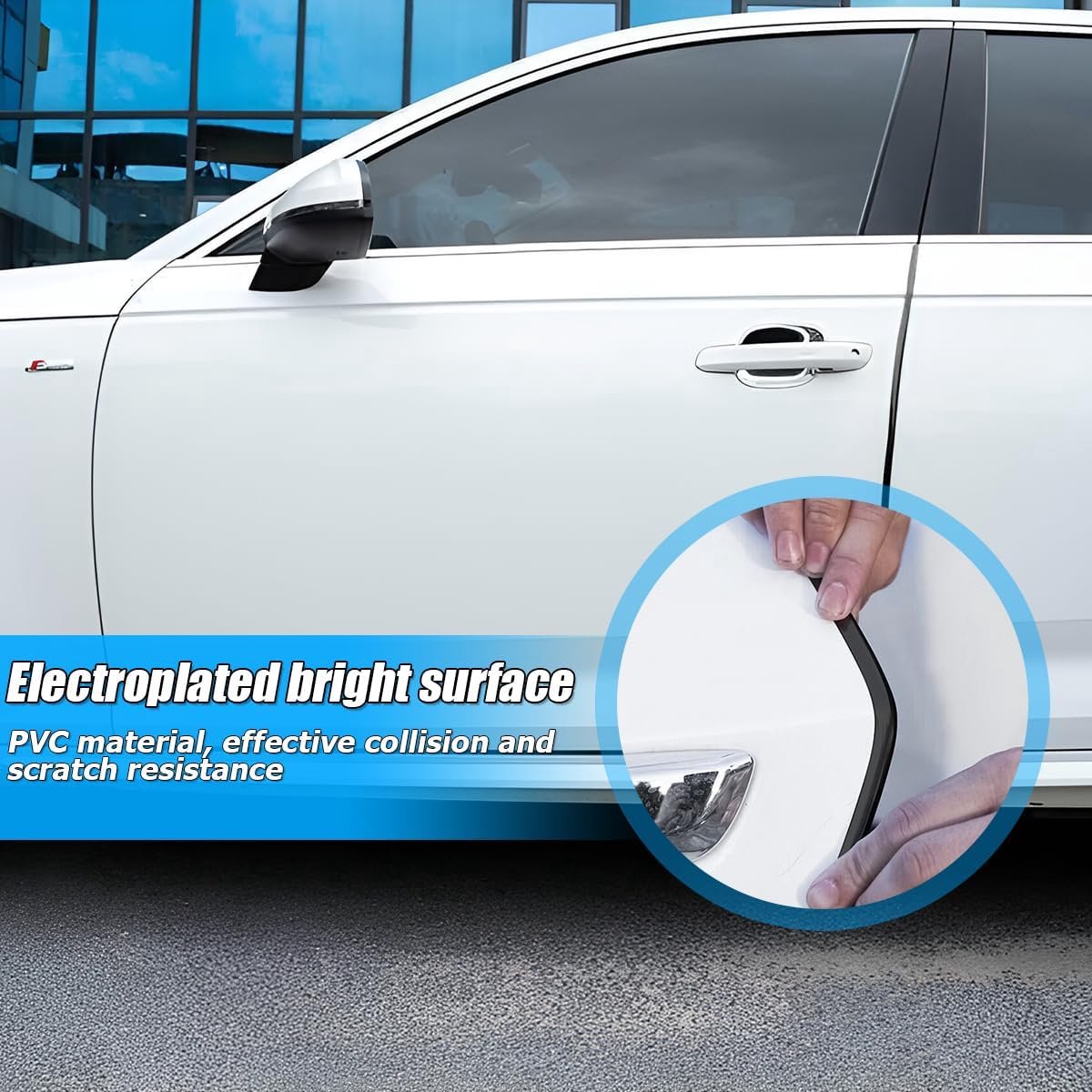 SnelShoppen - JNNJ Auto Deurrand Bescherming U-Vormige Deurrand Bescherming Strip, Zelfklevend, Universeel, PVC Deurrand Bescherming (Zwart, 10 Meter)