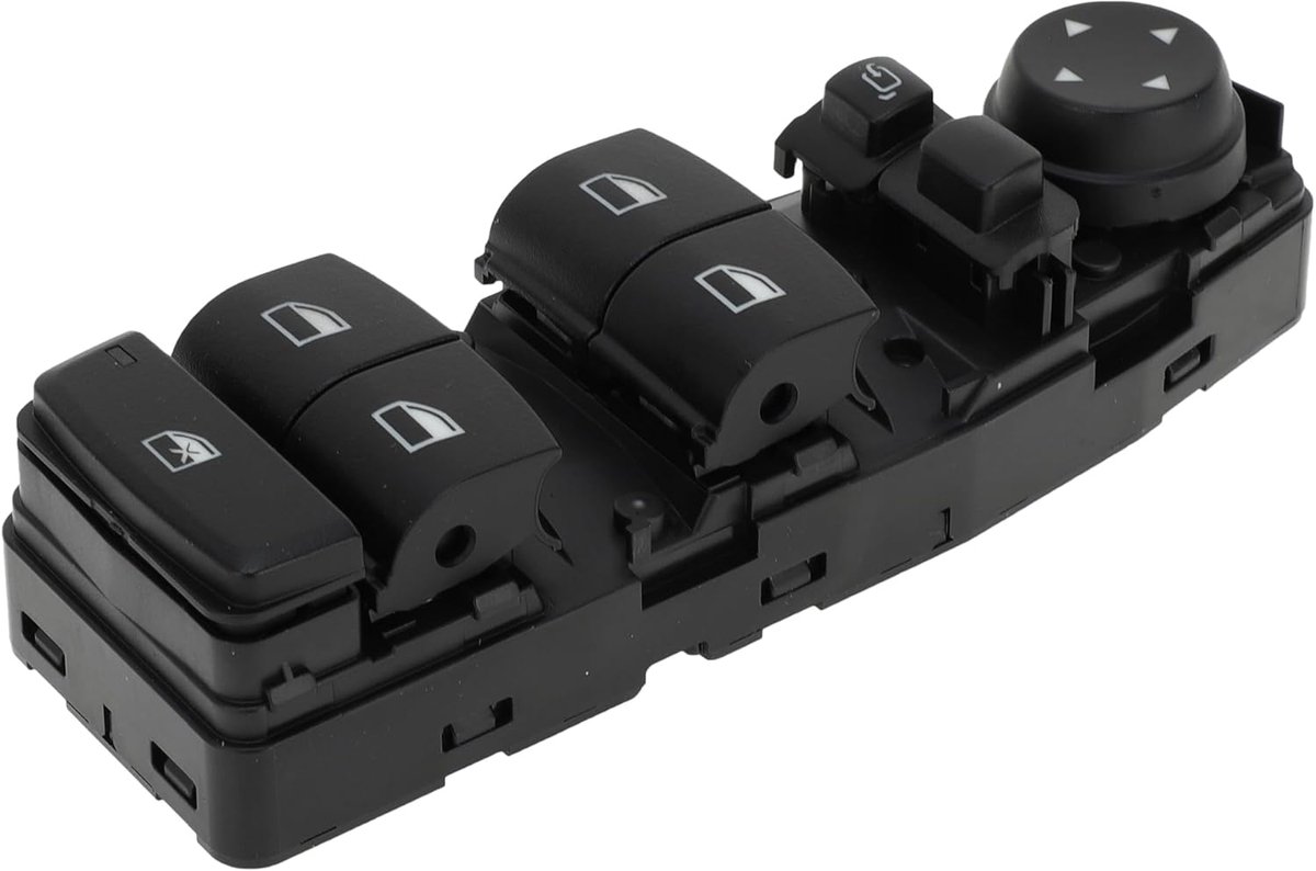 SnelShoppen - Power Raam Schakelaar No.61319362116 Voor BMW X1 X2 X5 X6 - Raam Control Schakelaar - Zwart Plastic - Geschikt Voor Diverse Modellen
