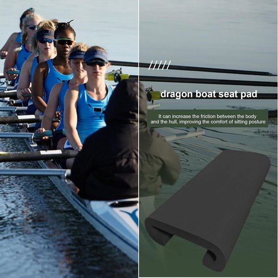 Boot Zitkussen - Comfort Kussen - Watersport Training - Schokdempend U-ontwerp - 32 x 15 cm - Zwart — afbeelding 3