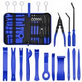 Auto Gereedschapset voor Interieur Demontage - 31-Delig Trim Verwijdering Gereedschap met Blekleding Clips - Inclusief Opbergtas - Blauw