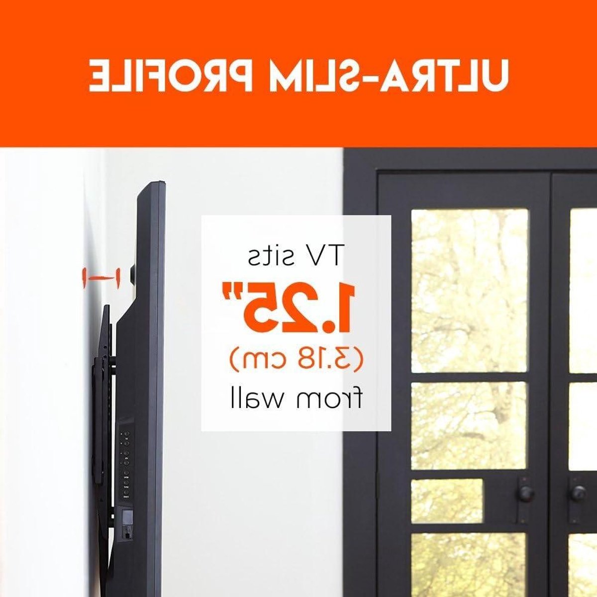 TV Muurbeugel - Vaste Steun - TV Ophangen - Extra Plat - 32-80 inch - Zwart