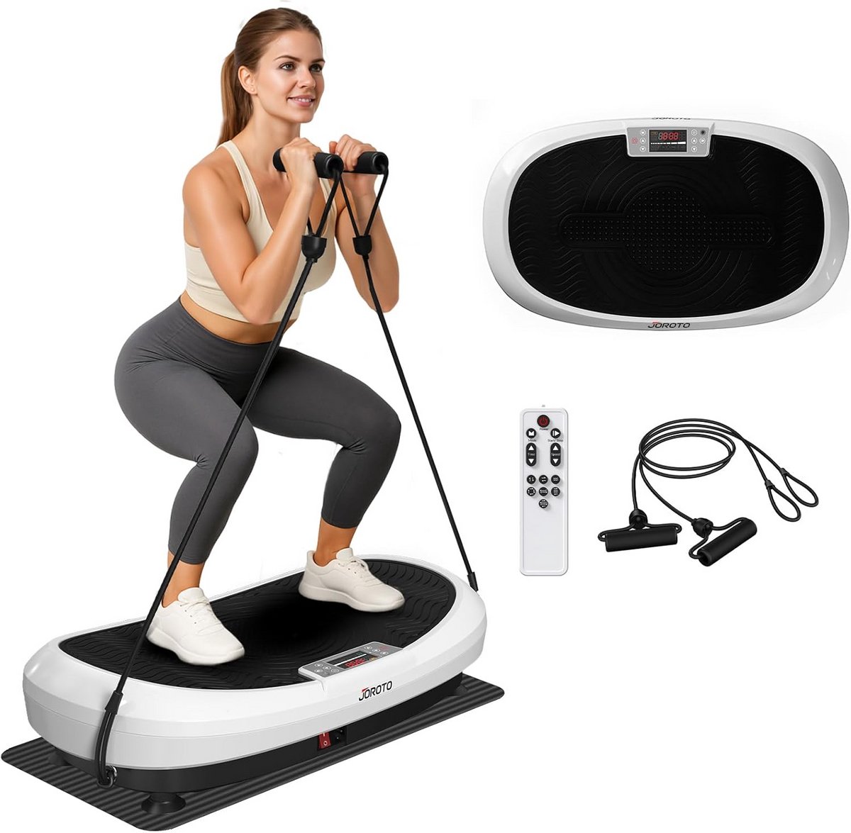 Vibratieplaat - Trilplatform Fitness - Full Body Training - 3 Motoren 120 Intensiteiten - 158 KG Max - Zwart