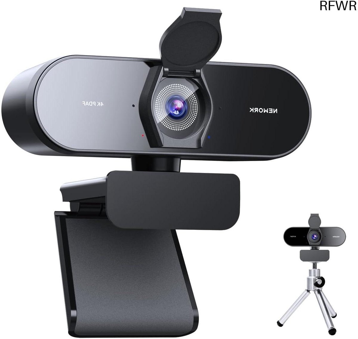 4K Webcam - Ultra HD Camera - Videobellen - Dubbele Microfoons - 79 Graden - Zwart