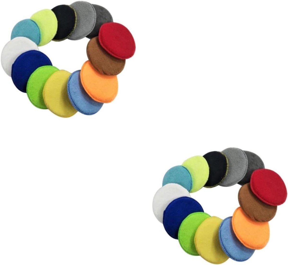 Microvezel Applicator Pads - Herbruikbare Spons - Waxen Polijsten - Dubbel Gestikt - 20 Stuks - Variërend