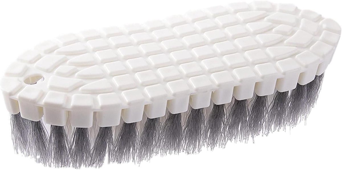 Wasborstel - Reinigingsborstel Handig - Kleding en Schoenen - Flexibele Zachte Borstelharen - 19.5 x 19.5 x 5 cm - Wit