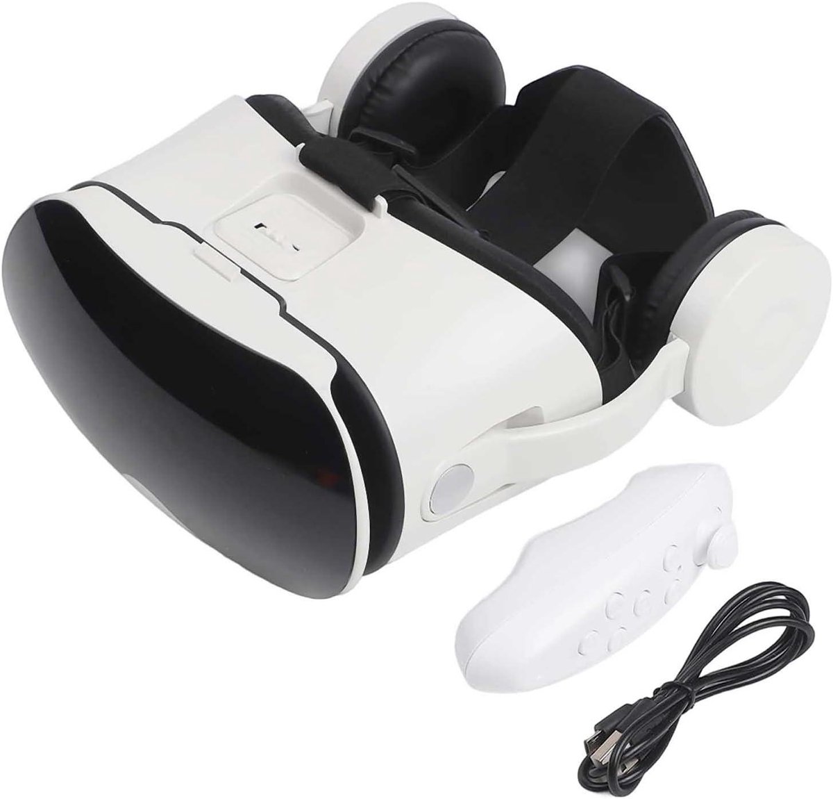 Virtual Reality Bril - 3D Bril - Film en Games - Ingebouwde Koptelefoon - 5.5-6.7 inch - Wit