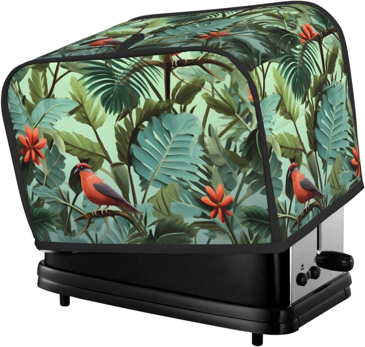 Tropische planten 2 sneetjes broodroosterhoezen stofdicht spatwaterdicht broodmachine cover vingerafdrukbeschermers kleine wasbare keukenapparatuur cover universele maat