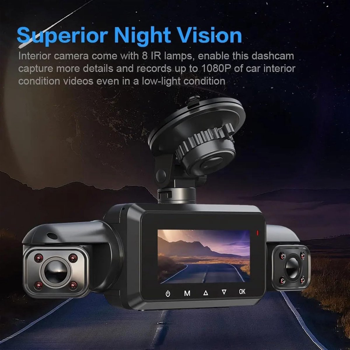 Dashcam 4 Lens - Auto Camera DVR - Veilig Rijden - 360 Graden Opname - Full HD 1080P - Zwart – foto 2