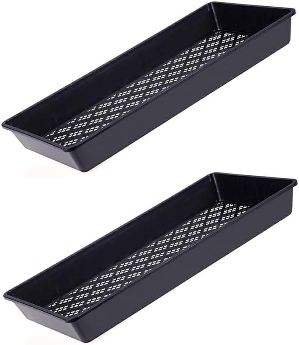 Zaailingen Plateau - Kweekbakken Set - Planten Starten - Drainage Gaten Ontwerp - 54 x 27 cm - Zwart