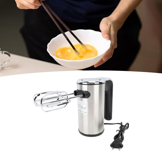 Elektrische Handmixer - Keukenmixer Klopper - Bakken Ingrediënten Mengen - Vijf Snelheden Turbo - 500 Watt Kracht - Zilverkleurig — afbeelding 5
