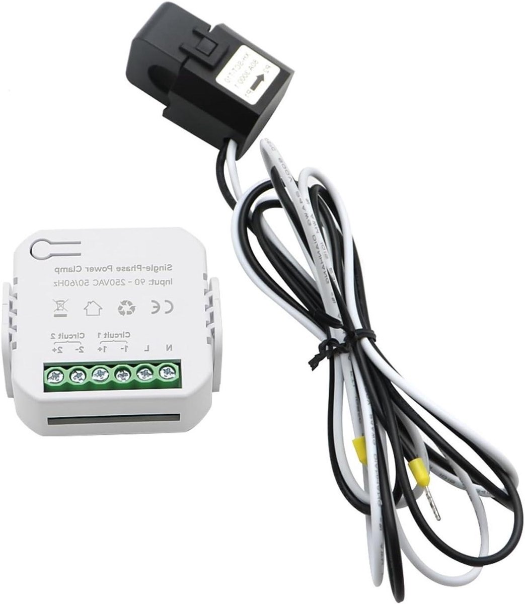 Energieverbruiksmeter - Stroommonitor WiFi - Energieverbruik Meten - Tweeweg Meting - 80-300A - Enkele Klem