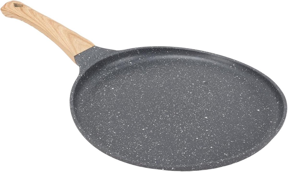 Pannenkoekenpan - Ontbijtpan Keukenpan - Ontbijt Maken - Medische Steen Coating - Inductie Geschikt - Zwart