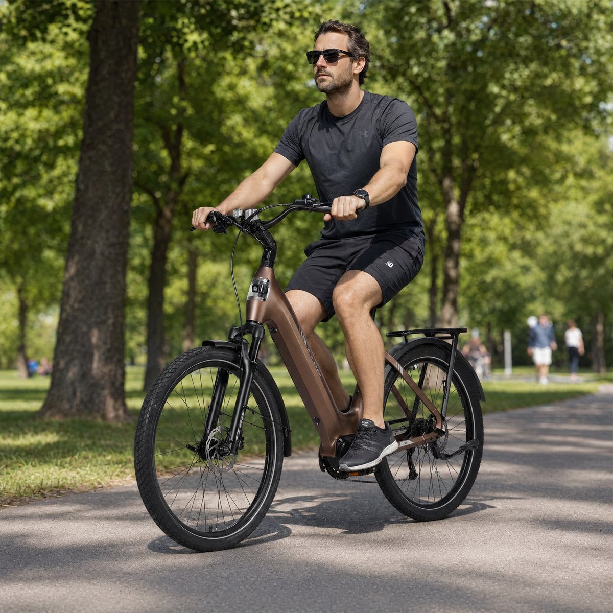 TTGO Z5 Elektrische Fiets - 250W Motor - 36V18Ah Accu - 27.5 Inch Banden - Max Snelheid 25km/u - Max Bereik 110-130km - Shimano 9 Versnellingen - Bruin thumbnail 6
