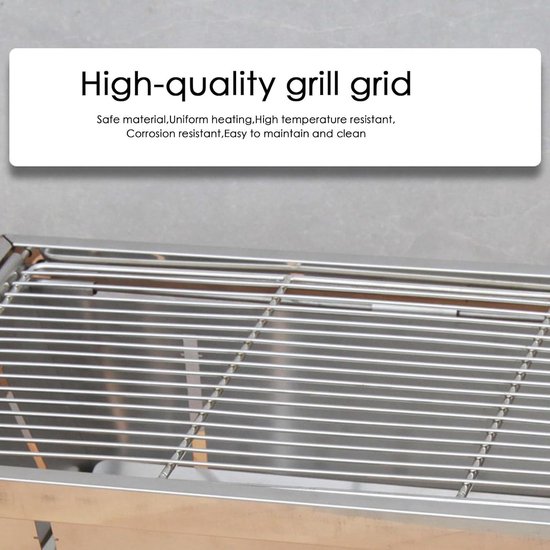 Outdoor Grilloven - Camping Grill - Buiten Koken - Inklapbaar Ontwerp - 35x230x35mm - Zilver — afbeelding 5
