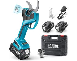 SEESII Battery Lopper 55 mm - Electric Pruning Shears with LED Light, 2 x 4000 mAh Batteries, SK5 Blade, Brushless Motor, LCD Display for Orchards, Landscape Care and Professional