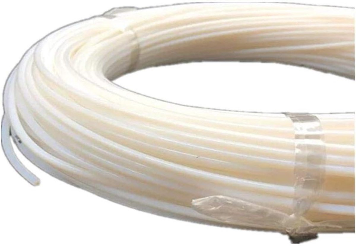 PTFE Ronde Staaf - Teflon Staaf - Afscherming Toepassen - Flexibel en Buigzaam - 1.5mm x 500m - Wit