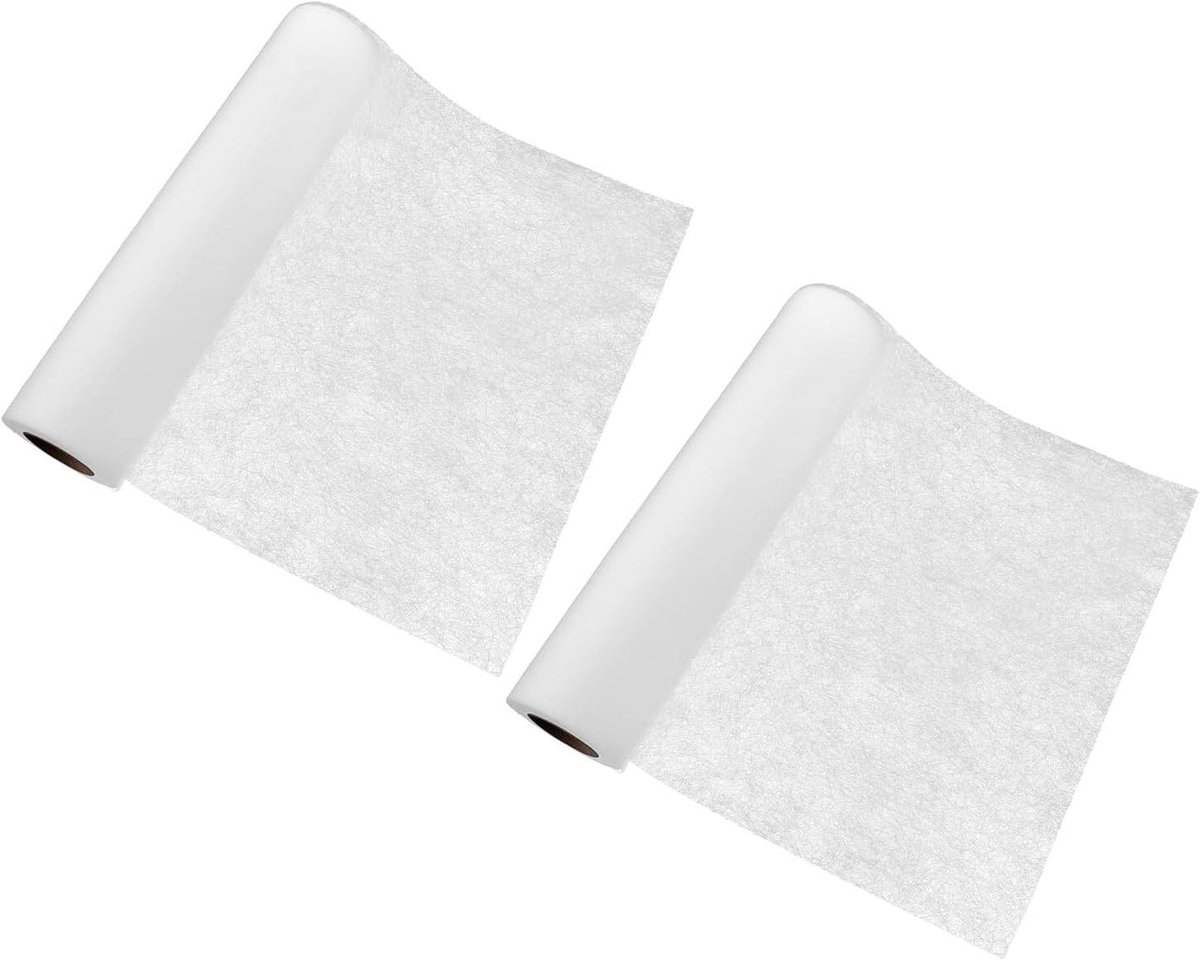Dubbelzijdige Tussenvoering - Strijkbare Versteviging - Creatief Handwerken - Non-woven Flexibel - 2 Rollen - Wit