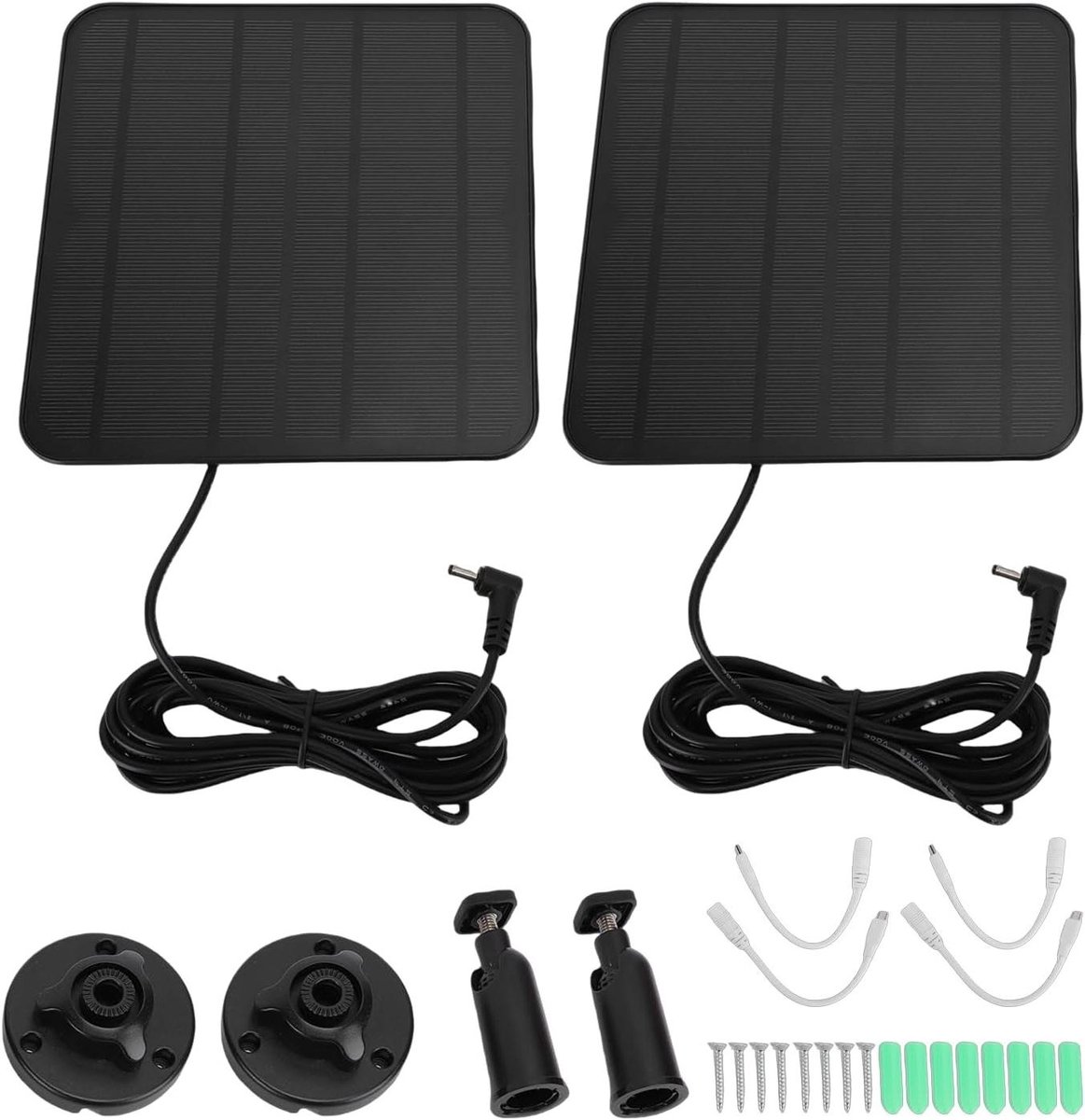 Zonnepaneel - Camera Oplader - Beveiligingscamera Voeden - IP65 Weerbestendig - 12W Vermogen - Zwart