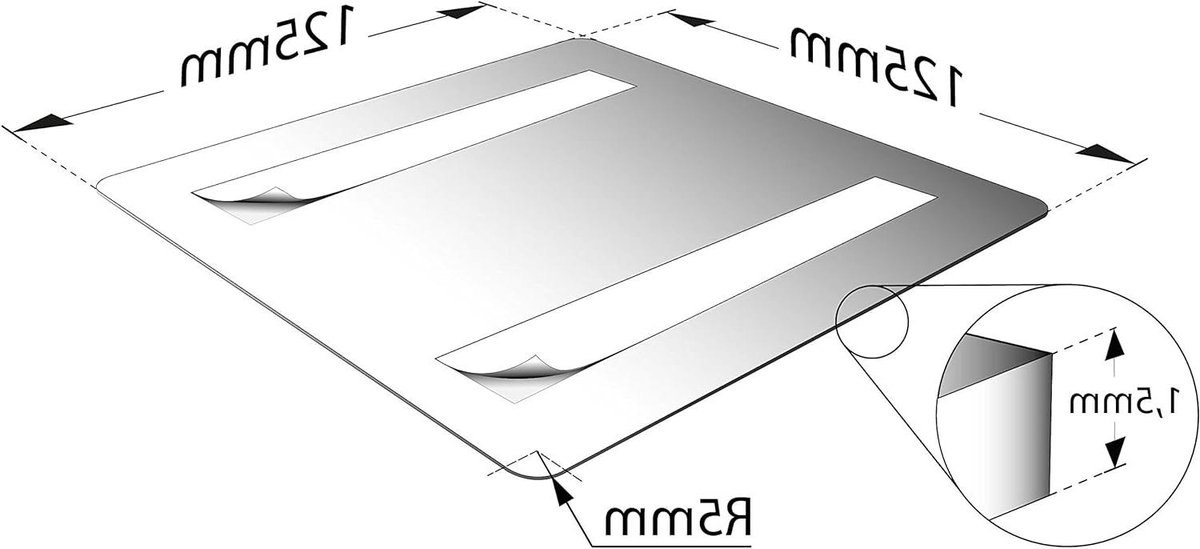 Kantoor Deurbord - Naamplaatje Metaal - Ruimte Aanduiding - Krasbestendig Aluminium - 125 x 125 mm - Zilver